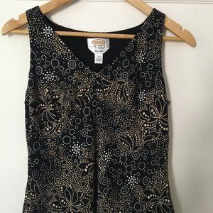 Talbots Petite Size 4 Silk Black Top